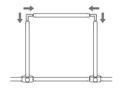 パイプを差し込みフレームを組み立てます